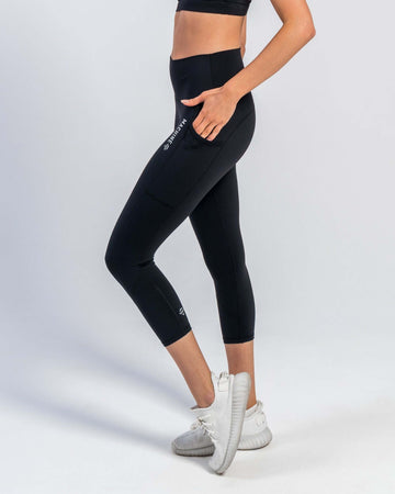 Core Cropped Leggings (Black) - Machine Fitness