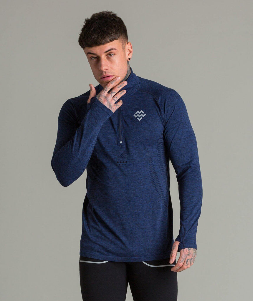 Exo-Knit 1/4 Zip Pullover (Navy) - Machine Fitness