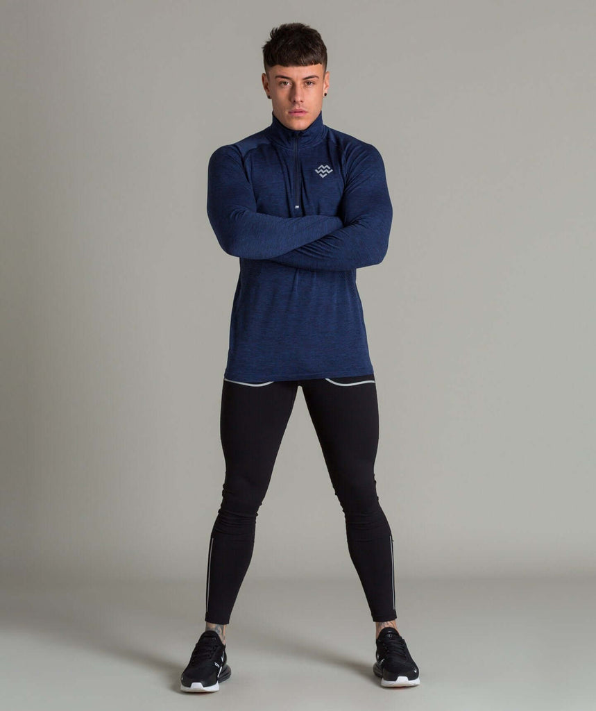 Exo-Knit 1/4 Zip Pullover (Navy) - Machine Fitness