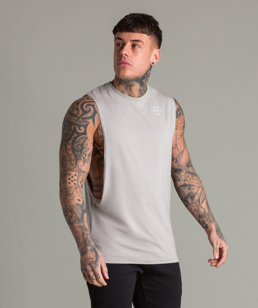 Flow Cut Off T-Shirt (Stone) - Machine Fitness