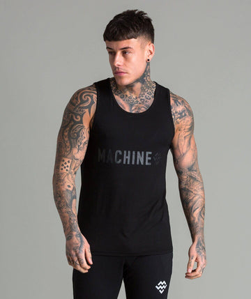 Machine Tech Fabric Tank (Black/Black) - Machine Fitness