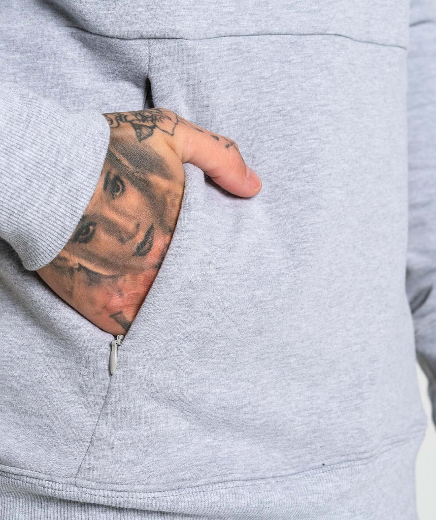 Pursuit Stampd Pullover (Marl Grey/Orange) - Machine Fitness