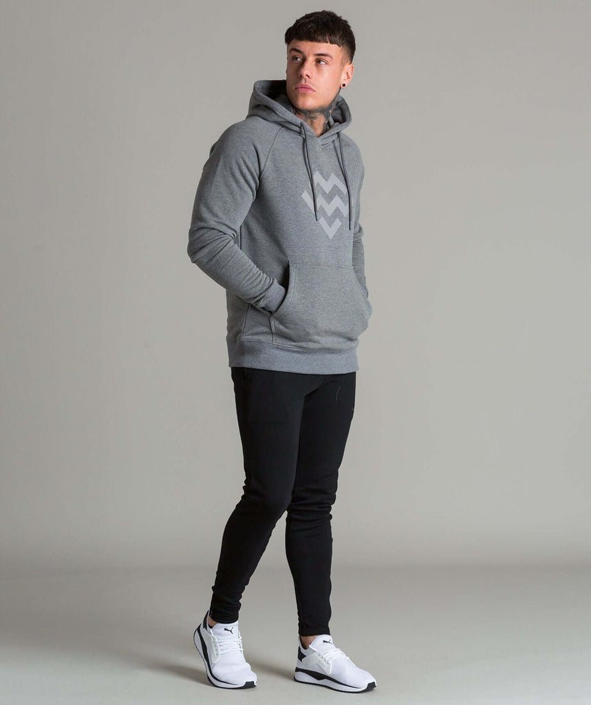 Statement Pullover Hoodie (Grey) - Machine Fitness