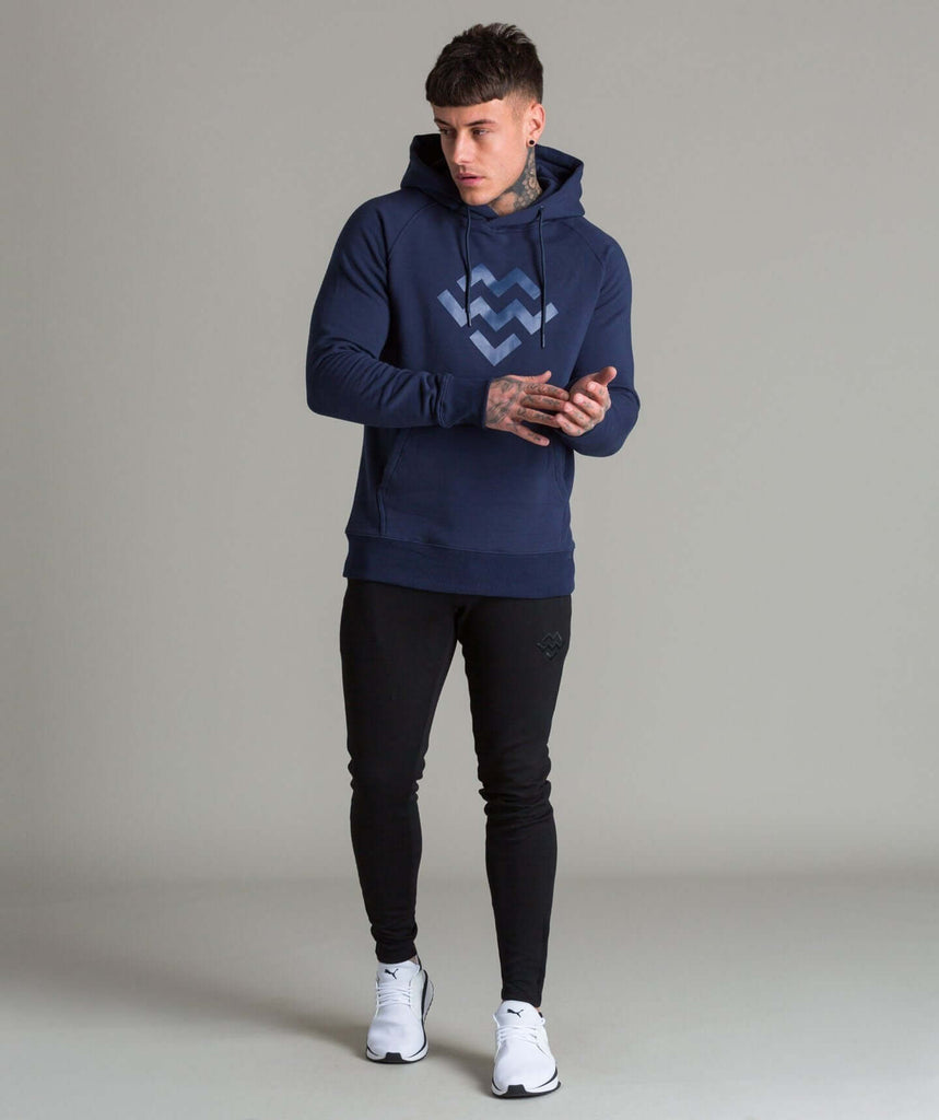 Statement Pullover Hoodie (Navy) - Machine Fitness