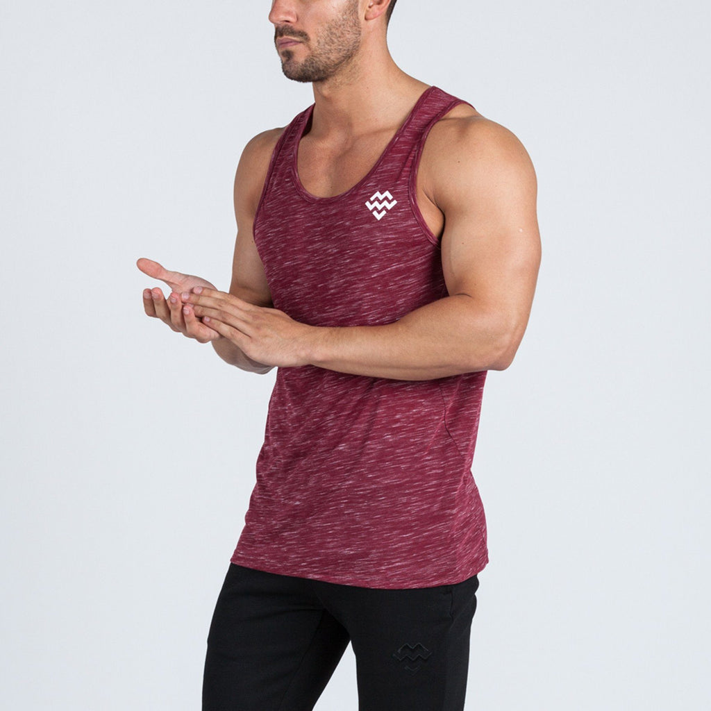 V2 Futura Small Logo Branded Tank (Burgundy/White Slub) - Machine Fitness