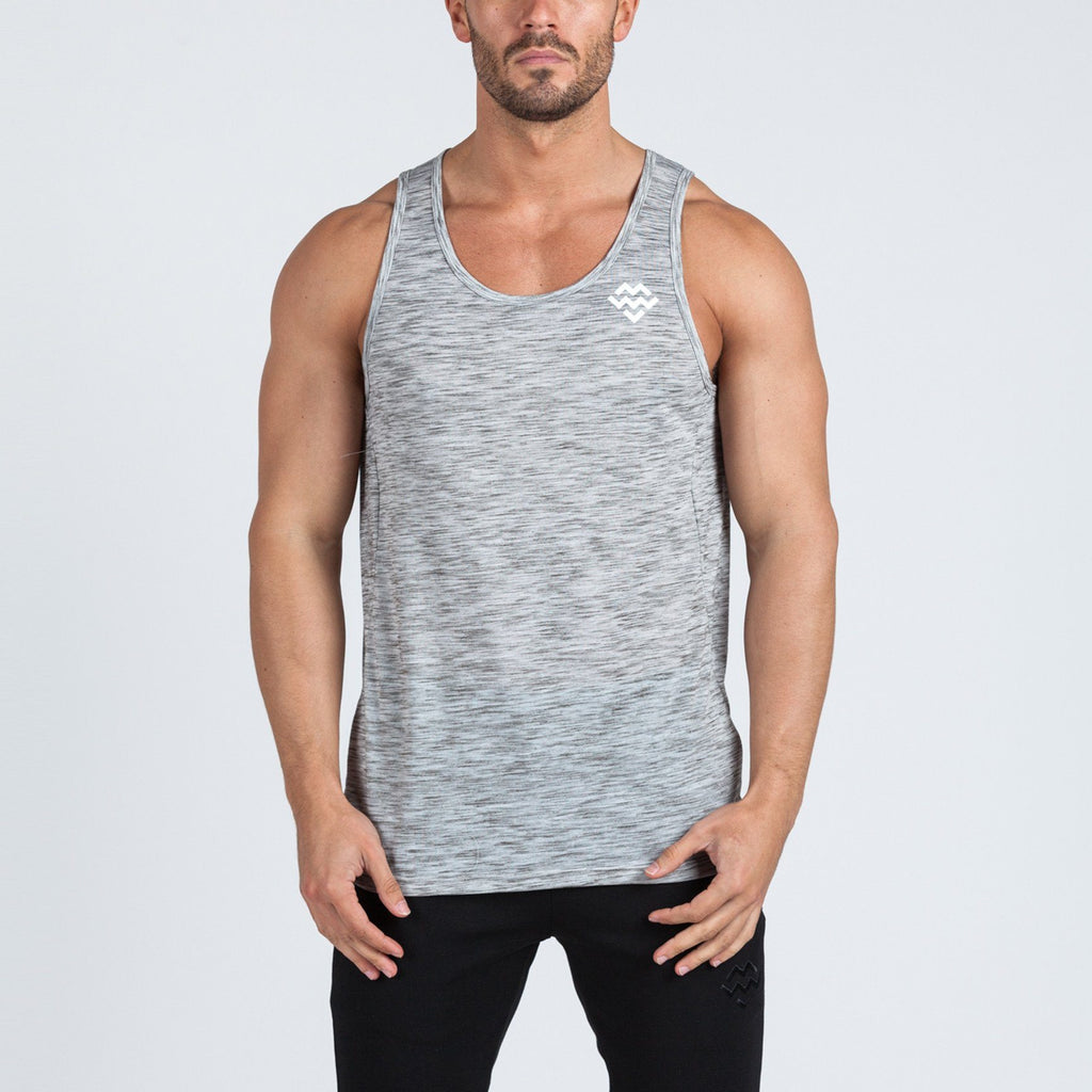 V2 Futura Small Logo Branded Tank (Grey Slub) - Machine Fitness